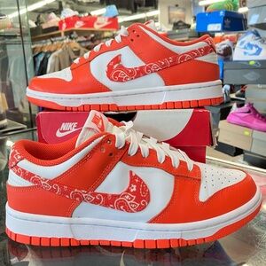 Women’s Nike Dunk Low Essential Paisley Pack Orange Size 7.5